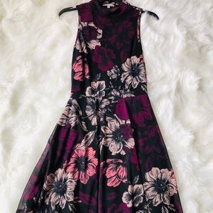 Charlotte Russe strapless black floral dress